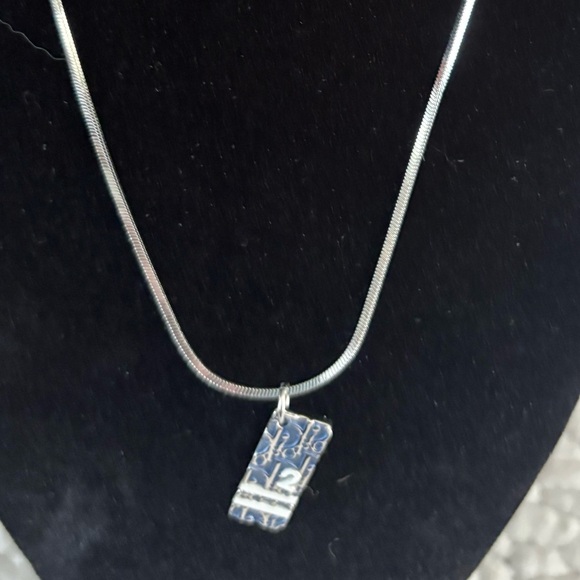 Dior Jewelry - Christian Dior Oblique Trotter Pendant Necklace - Authentic